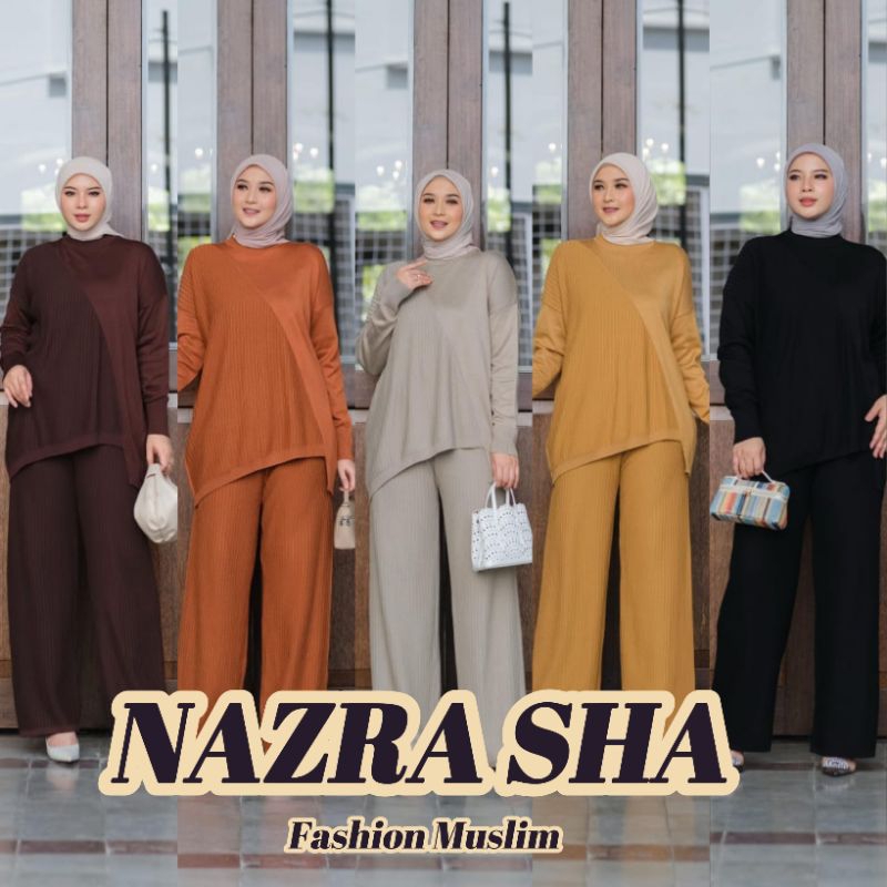 (p1a) RAFIKA KEYKO SETCEL Baju Setelan Celana Wanita Muslimah Keiko Set By Rafika. Nazra Sha