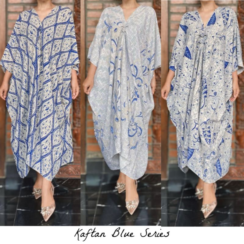 Kaftan Jawa Classic Biru Kaftan Batik Dress Batik Kaftan Paris