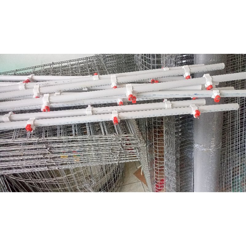 Paralon Lubang Plus Nipple Mangkuk Untuk Kandang Batre Galvanis Pintu 4, 5 dan 6