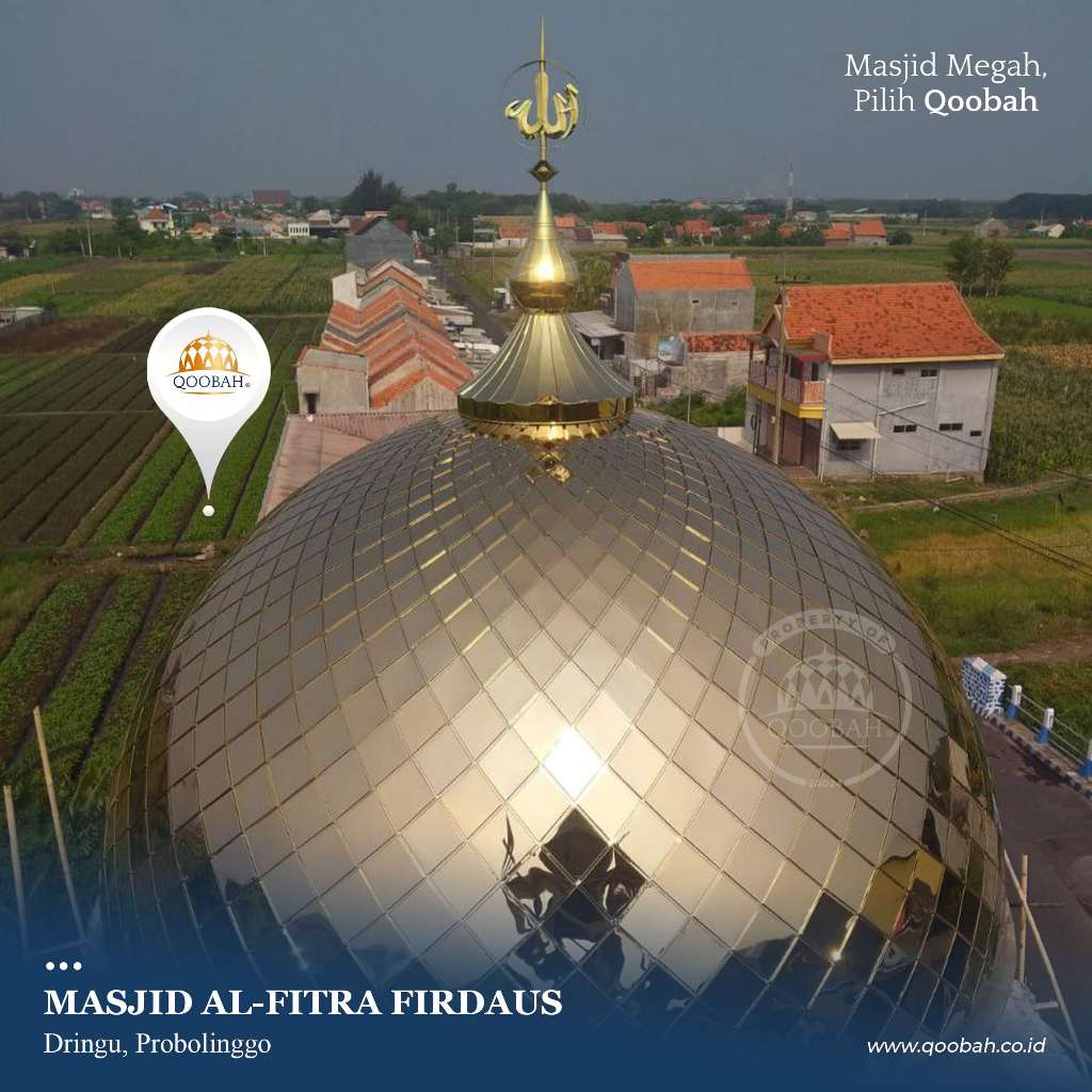 Kubah Masjid Mushola Setengah Bola Bisa Custom Stainless Gold Jual Ukuran Besar Kecil Harga Qoobah