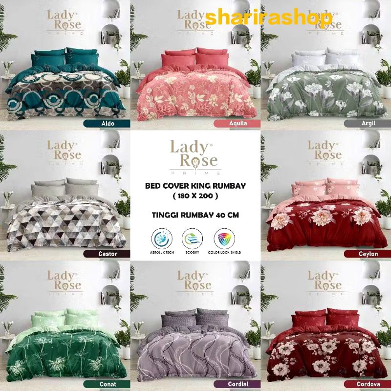 BEDCOVER LADY ROSE NO 1 UKURAN 180.200 BEDCOVER LADY ROSE SED BEDCOVER SPREI RUMBAI NO 1 SPREI CANTI