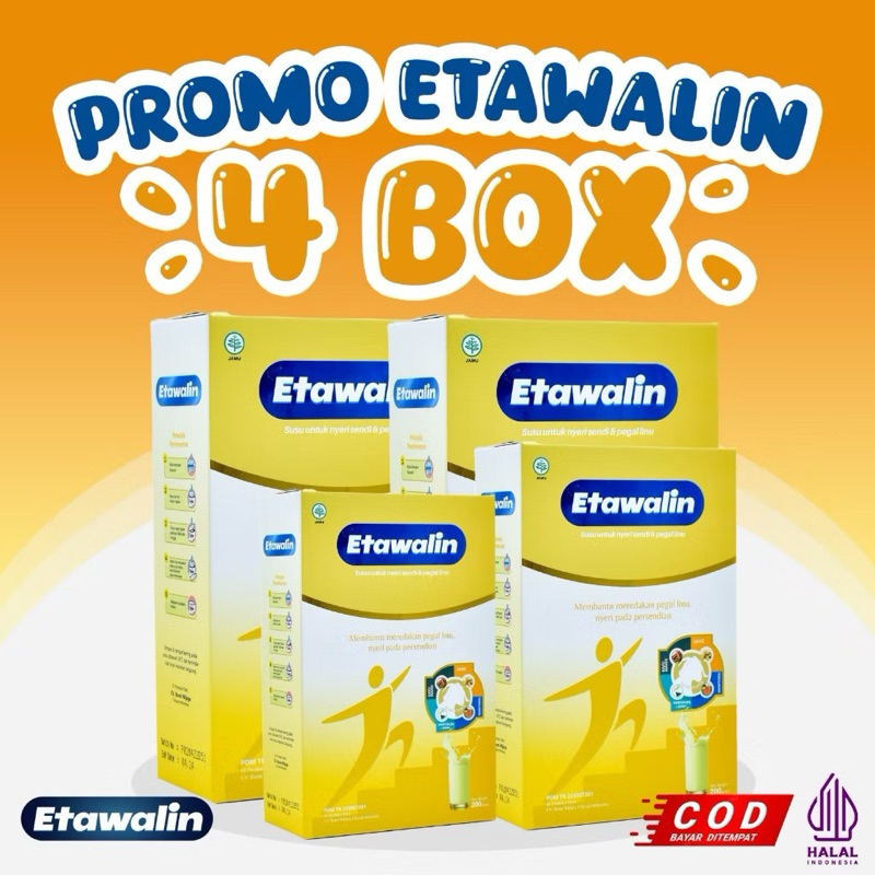 

Paket 4 box Etawalin Susu Etawaku Plus Jahe - Susu Kambing Etawa Atasi Nyeri Sendi