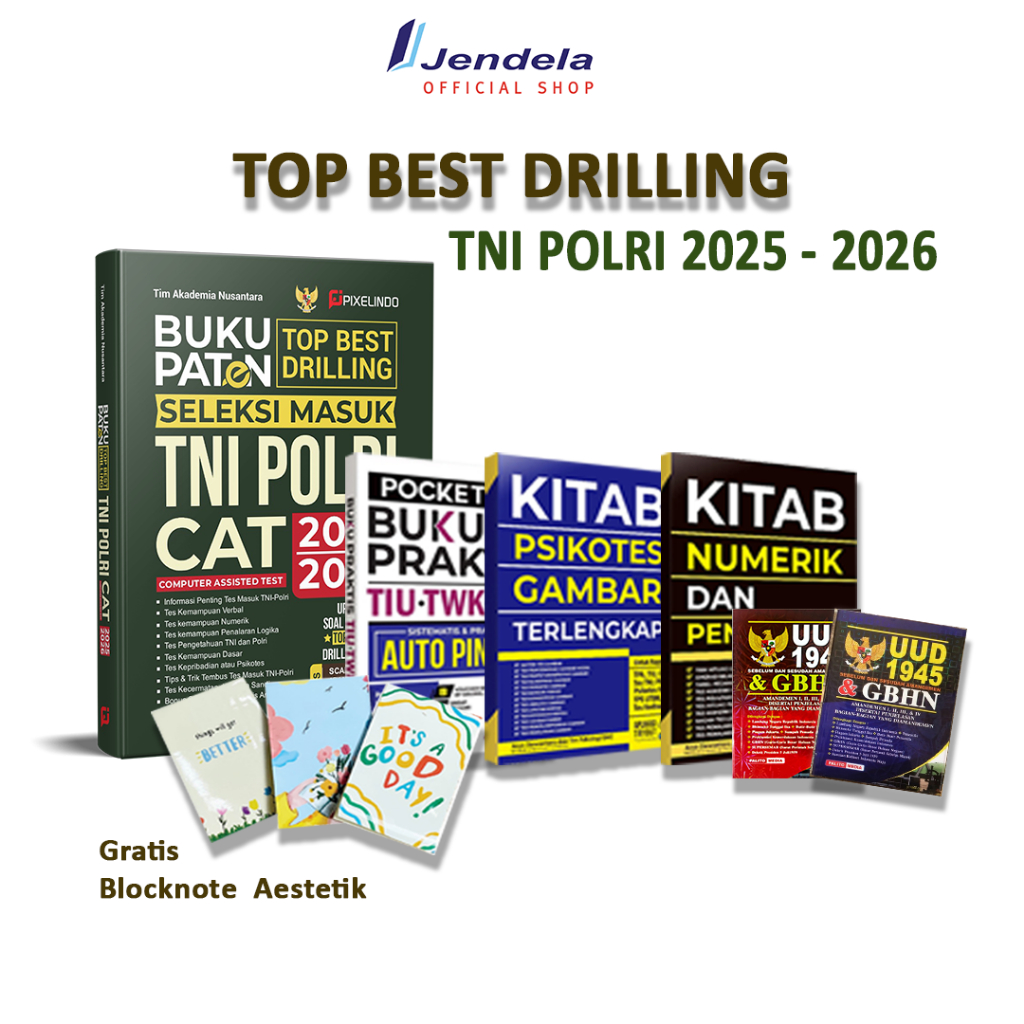 Buku Paten TOP Best Drilling Seleksi Masuk TNI POLRI CAT 2025 - 2026 Tes Akademik Akmil Akpol Bintar