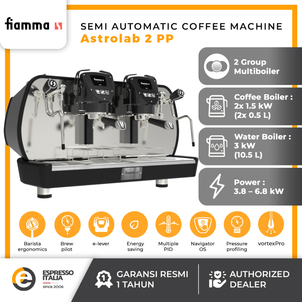 FIAMMA ASTROLAB 2 GROUP PP - Mesin Kopi Espresso Semi Automatic 2 group Pressure Profile