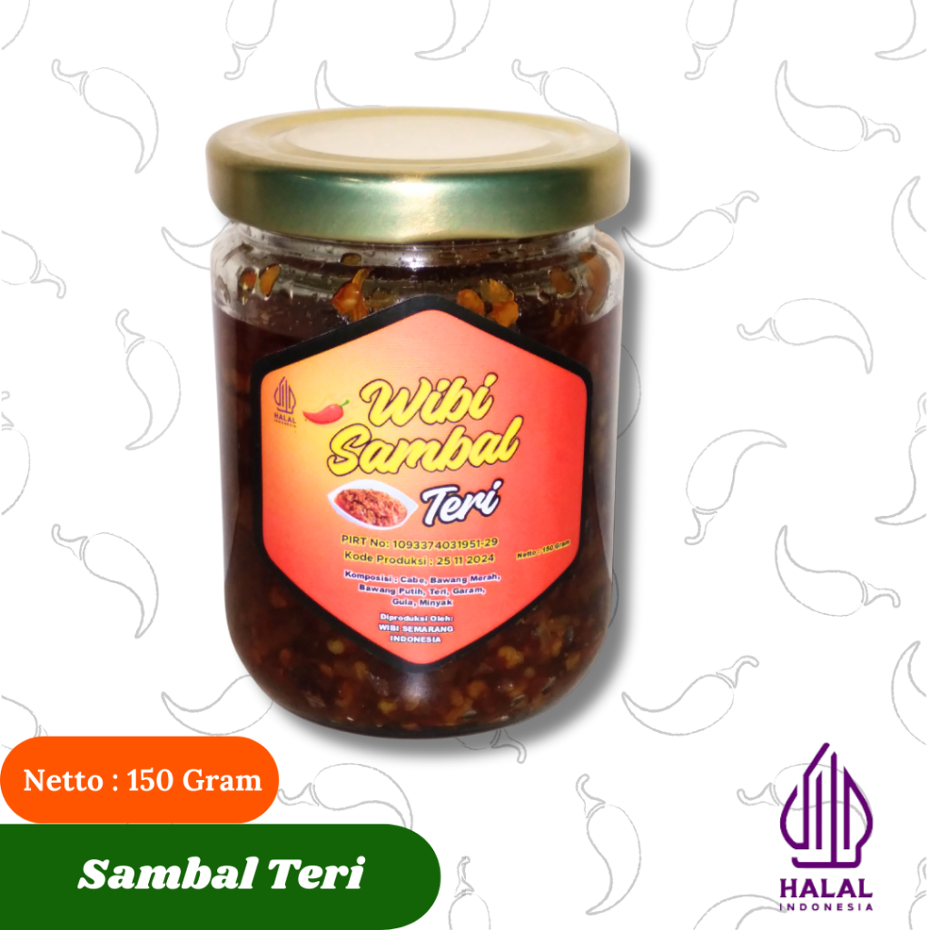 

SAMBAL TERI WIBI Pedas Gurih-150 Gram-Halal-Tanpa Pengawet