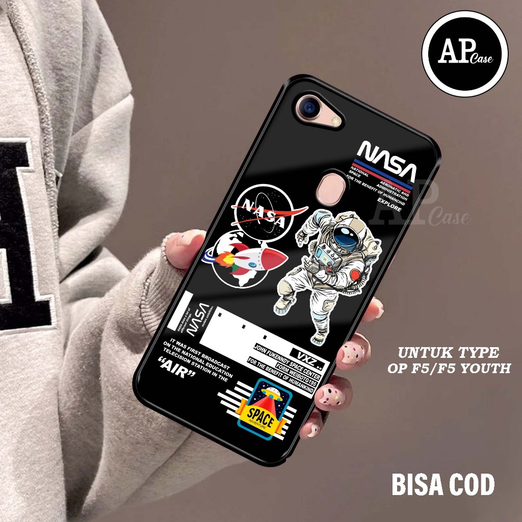 Case OPPO F5/F5 YOUTH  (Motif NASA) Ap Case Terbaru softcase dan hardcase glossy - Custom Case - Cas