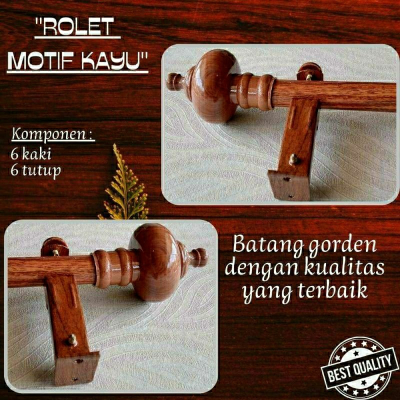 RELL GORDEN SERAT KAYU/ROLLET MOTIV KAYU/RELL GORDEN MINIMALIS