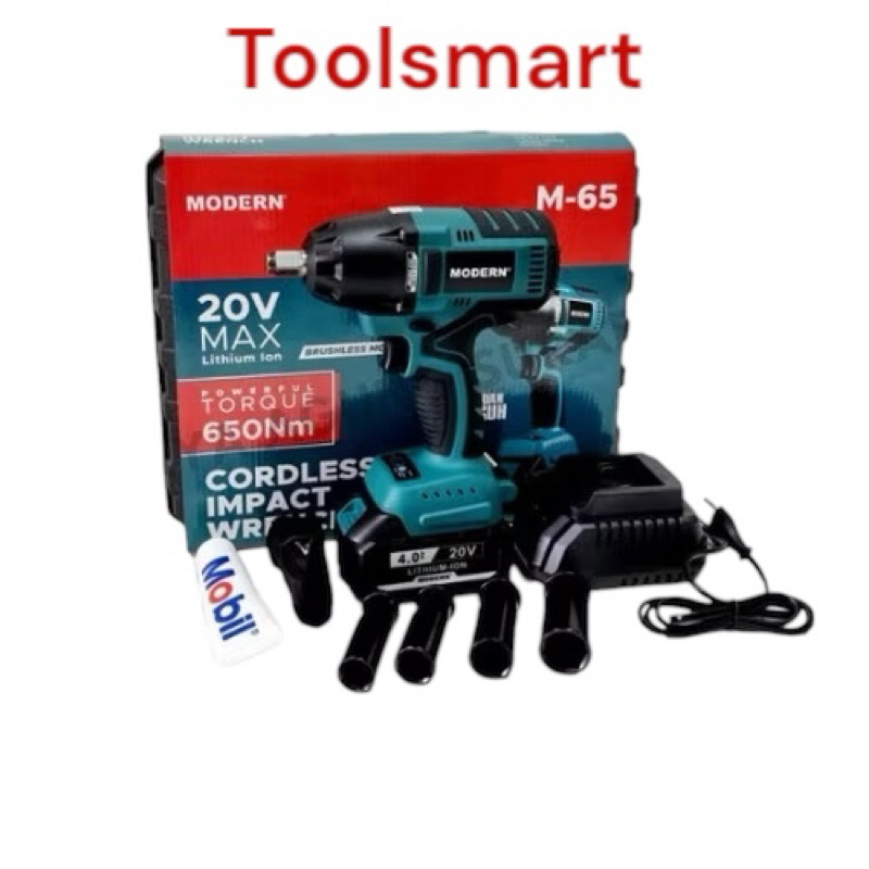 Mesin Cordless Impact Impek Pembuka Baut Modern 650 Nm