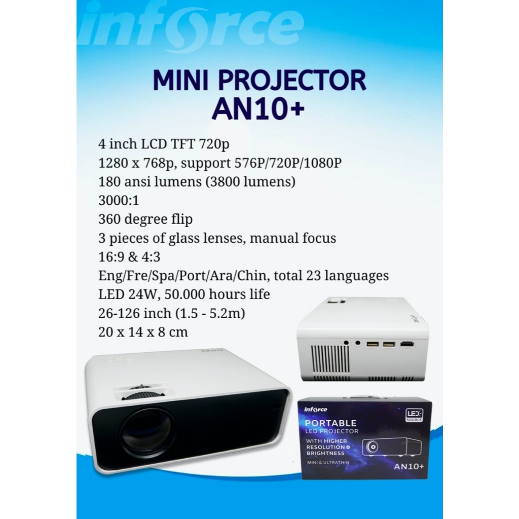 inforce AN10+ Proyektor Mini