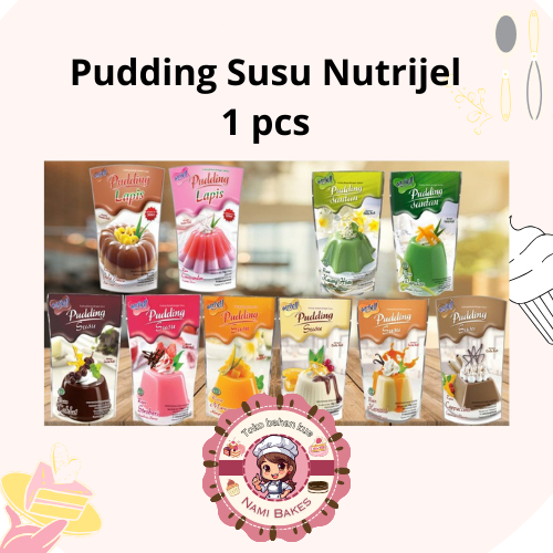 

Pudding Susu Nutrijell Coklat | Cappucino | Caramel | Coco Pandan | Cokelat | Gula Jawa | Kacang Ijo | Mangga | Melon | Pandan | Belgian | Chocolate | Strawberry | Vanilla