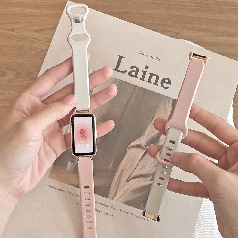 Penawaran Terbatas Tali strap huawei band 9 original  strap huawei band 8  huawei band 7 strap Silic