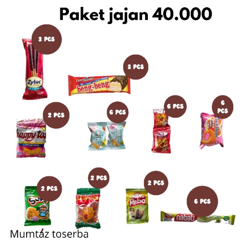 

paket hemat jajan 40.000 isi 38 pcs/paket jajan murah isi 38 pcs