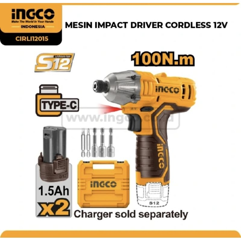 MESIN IMPACT DRIVER CORDLESS 12V INGCO