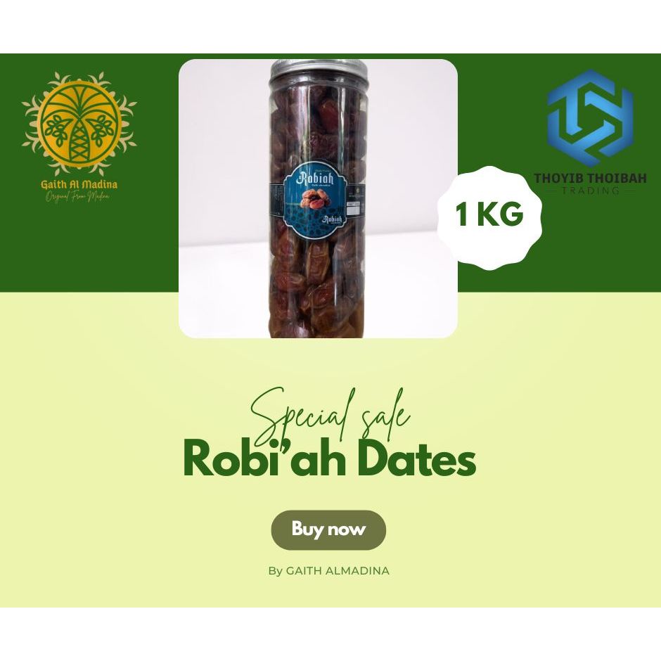 

Kurma Rabeah 1Kg Gaith Almadina Premium High Quality Asli Madina