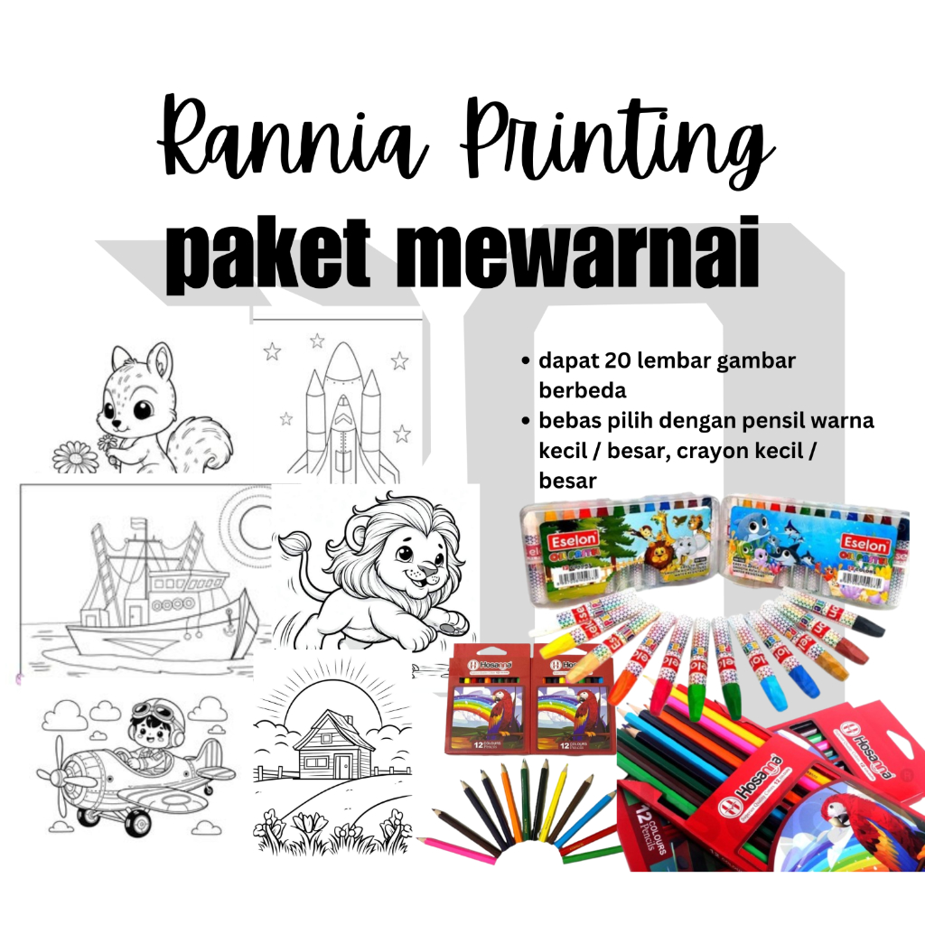 

paket mewarnai / gambar mewarnai / buku mewarnai / mewarnai anak