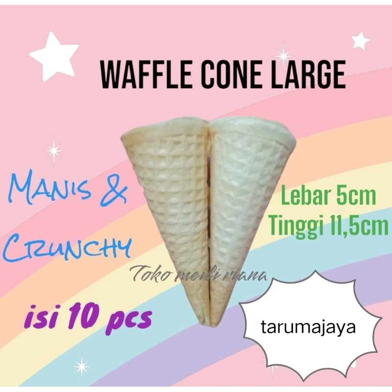 

sugar cone besar waffle flat top besar isi 10 pcs contong es krim Kon eskrim ice cream waffle home made besar wafle