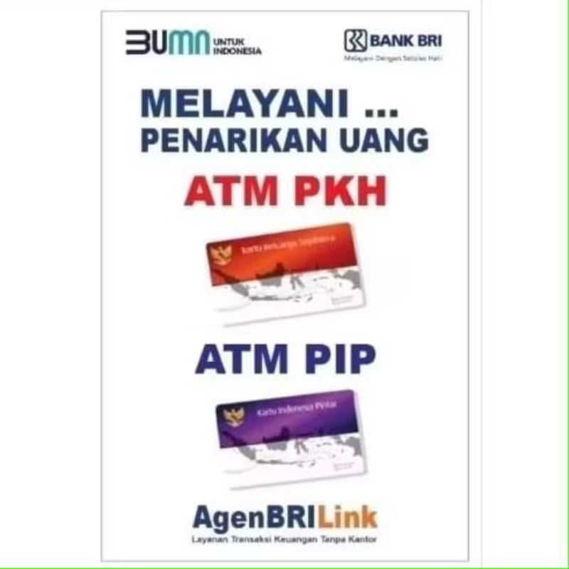 

STIKER VINYL POSTER AGEN BRILINK PKH DAN PIP, UKURAN : 29,7 X 42 CM (A3), 1 LEMBAR