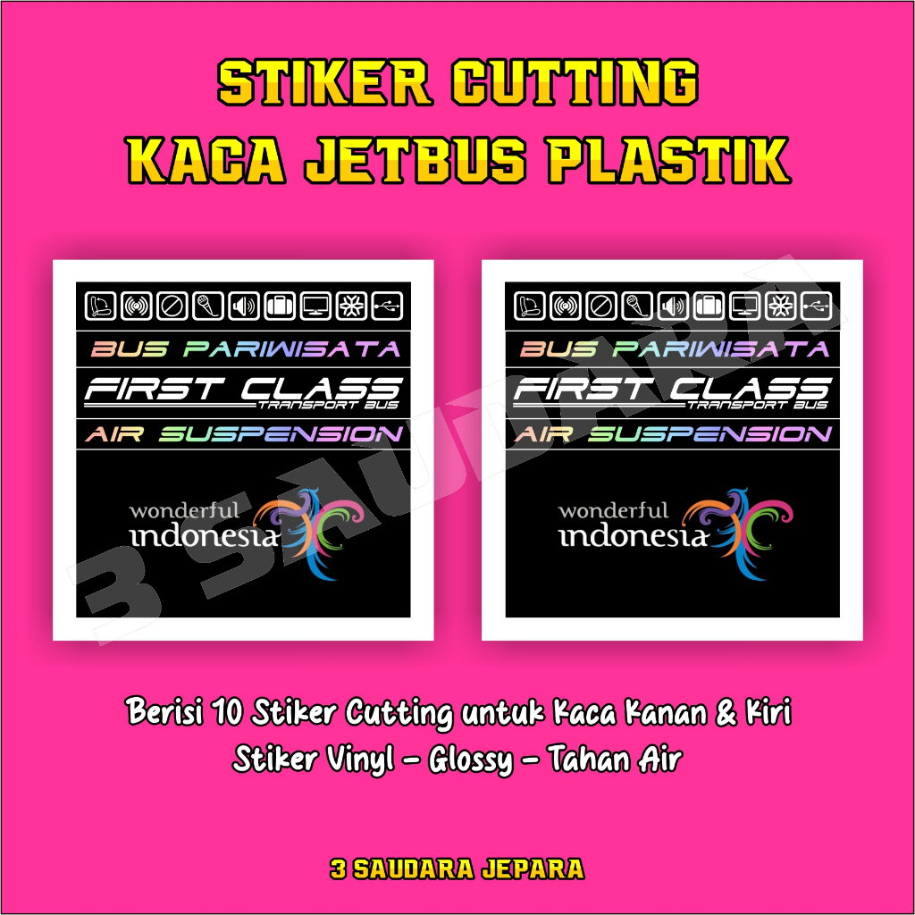 

Stiker Cutting KACA JETBUS Plastik