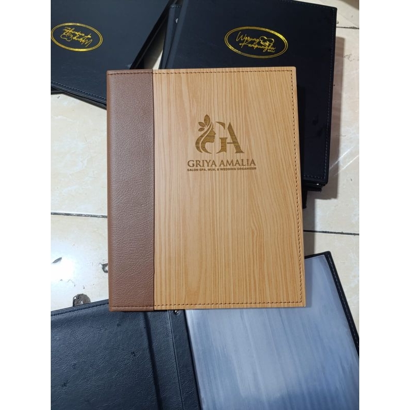 

Buku Menu hpl ukuran A4 custom Logo