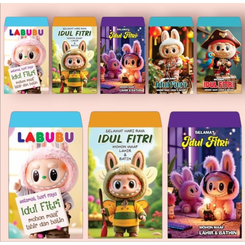 

Amplop Lebaran idul fitri Motif Kartun Labubu isi 10pcs