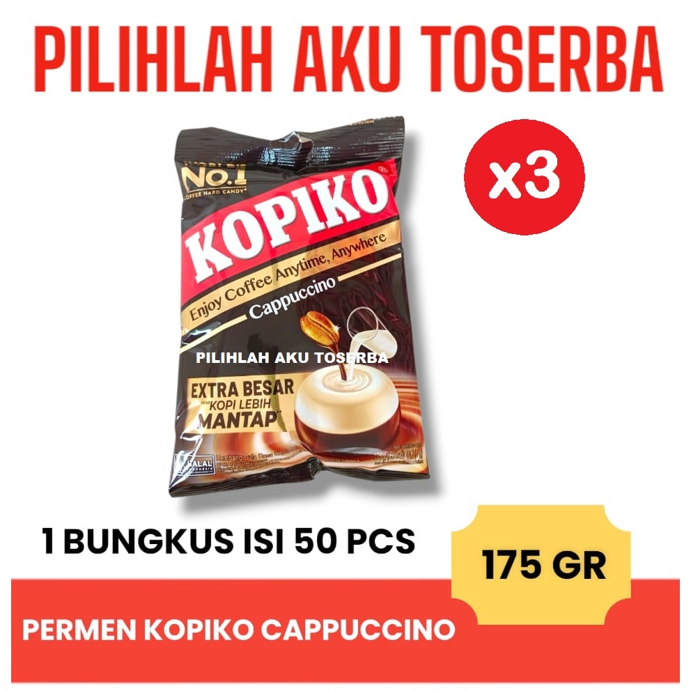 

Permen Kopi KOPIKO CAPPUCCINO CANDY - 175 Gr isi 50 Pcs - ( HARGA 1 PAKET ISI 3 BUNGKUS )