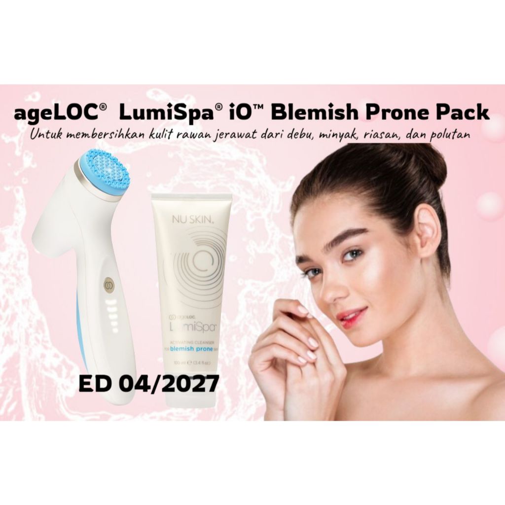 Alat Pembersih Wajah + Cleanser Nu SkIn LumiSpa iO Blemish Prone Pack ageLOC