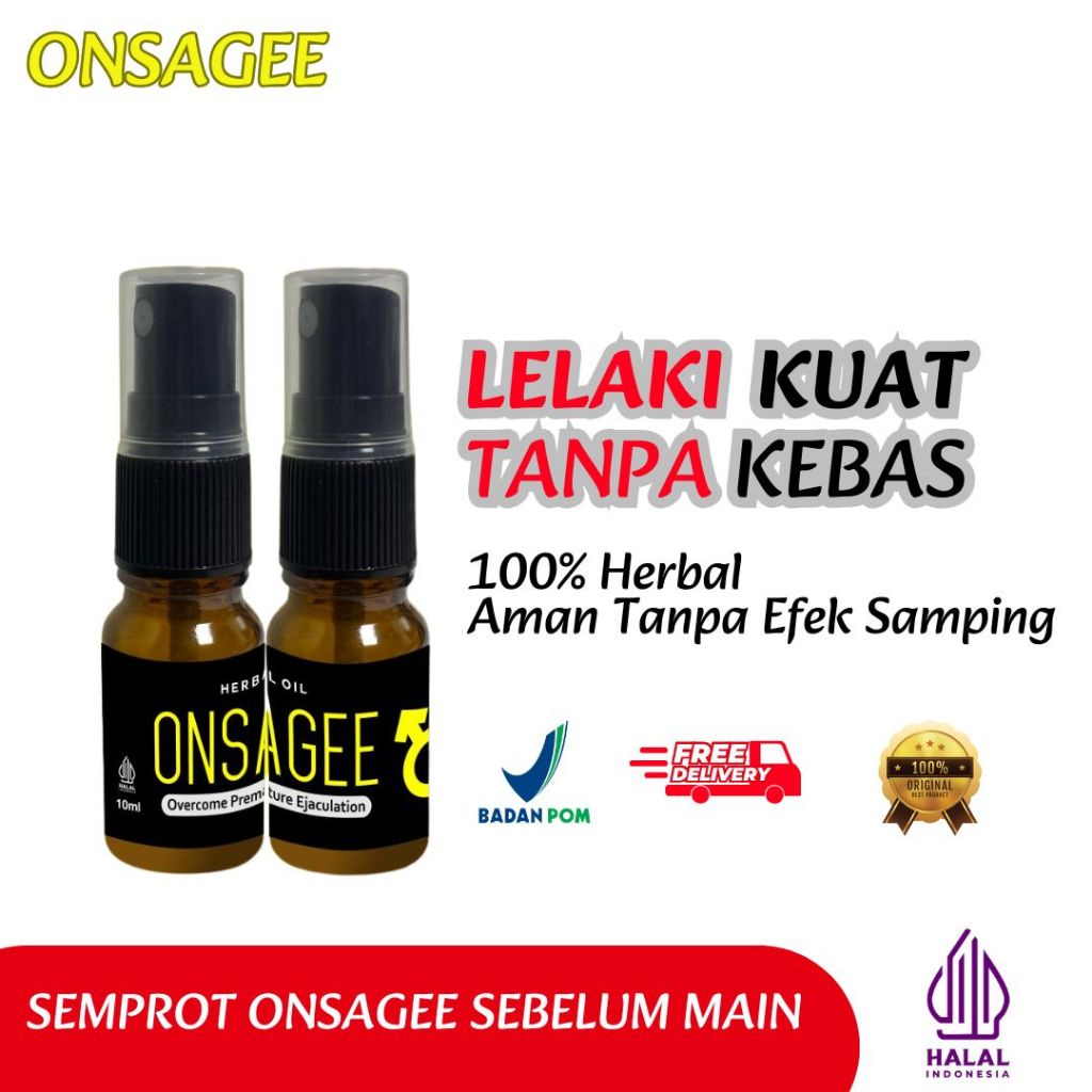 ONSAGEE SPRAY OBAT KUAT PRIA TAHAN LAMA TERBAIK ATASI EJAKULASI DINI ORIGINAL NO.1