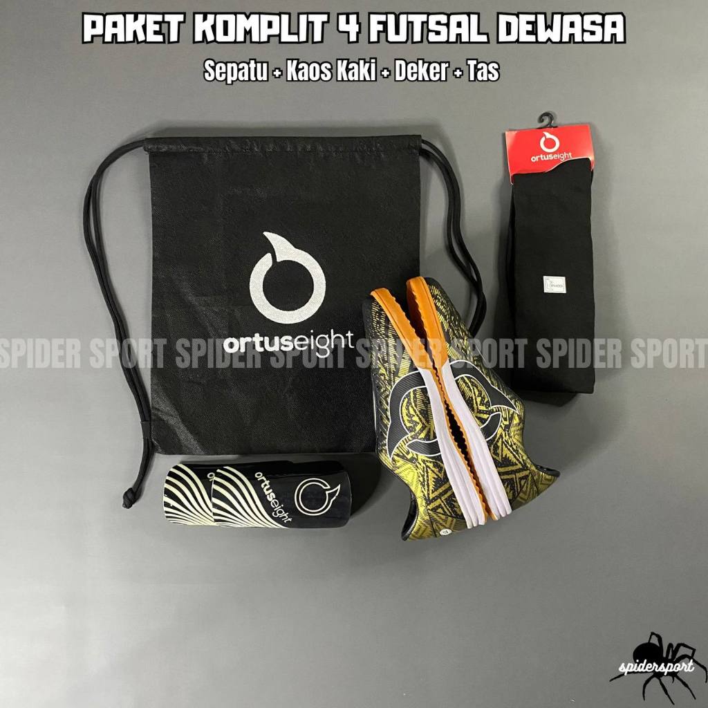 SEPATU FUTSAL DEWASA ORTUS VOLT PAKET KOMPLIT 4 TAS SERUT