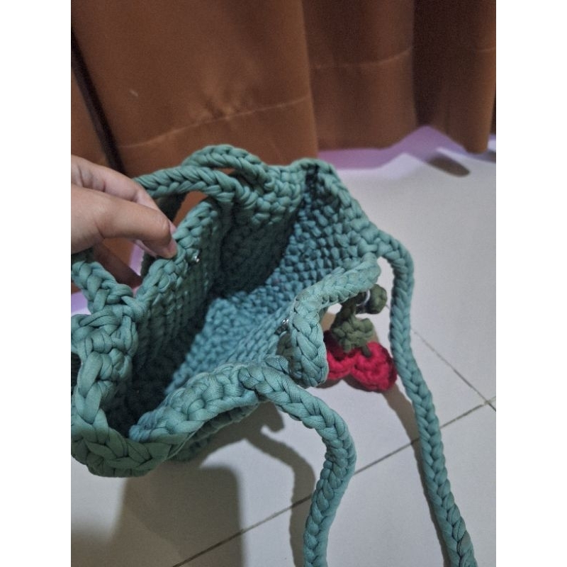 Preloved Tas Rajut Hijau