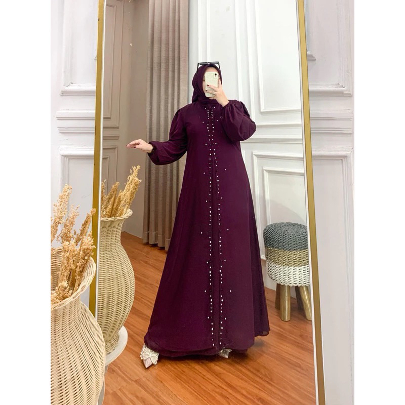 (Kinara) Gamis Kinara Set 3in1 Gamis+Outer+Hijab/Dress Kondangan Set