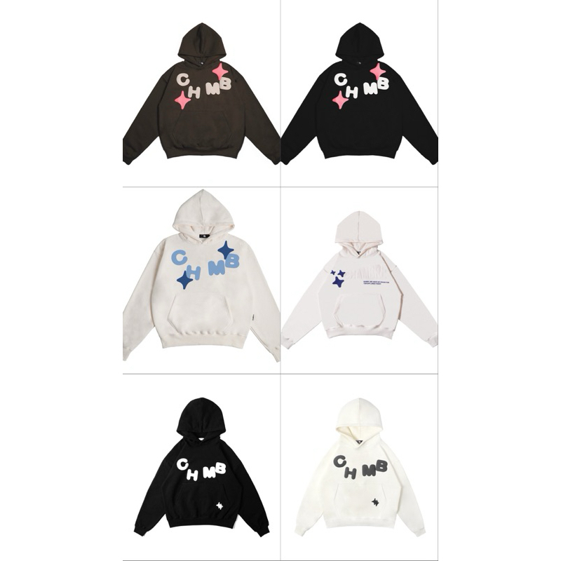 [ ORIGINAL 100% ] CHAMBREDELAVAIN ALL VARIAN BOXY HOODIE BASIC BLACK/WHITE/BALL CHAIN/NO IDEA LIMITI