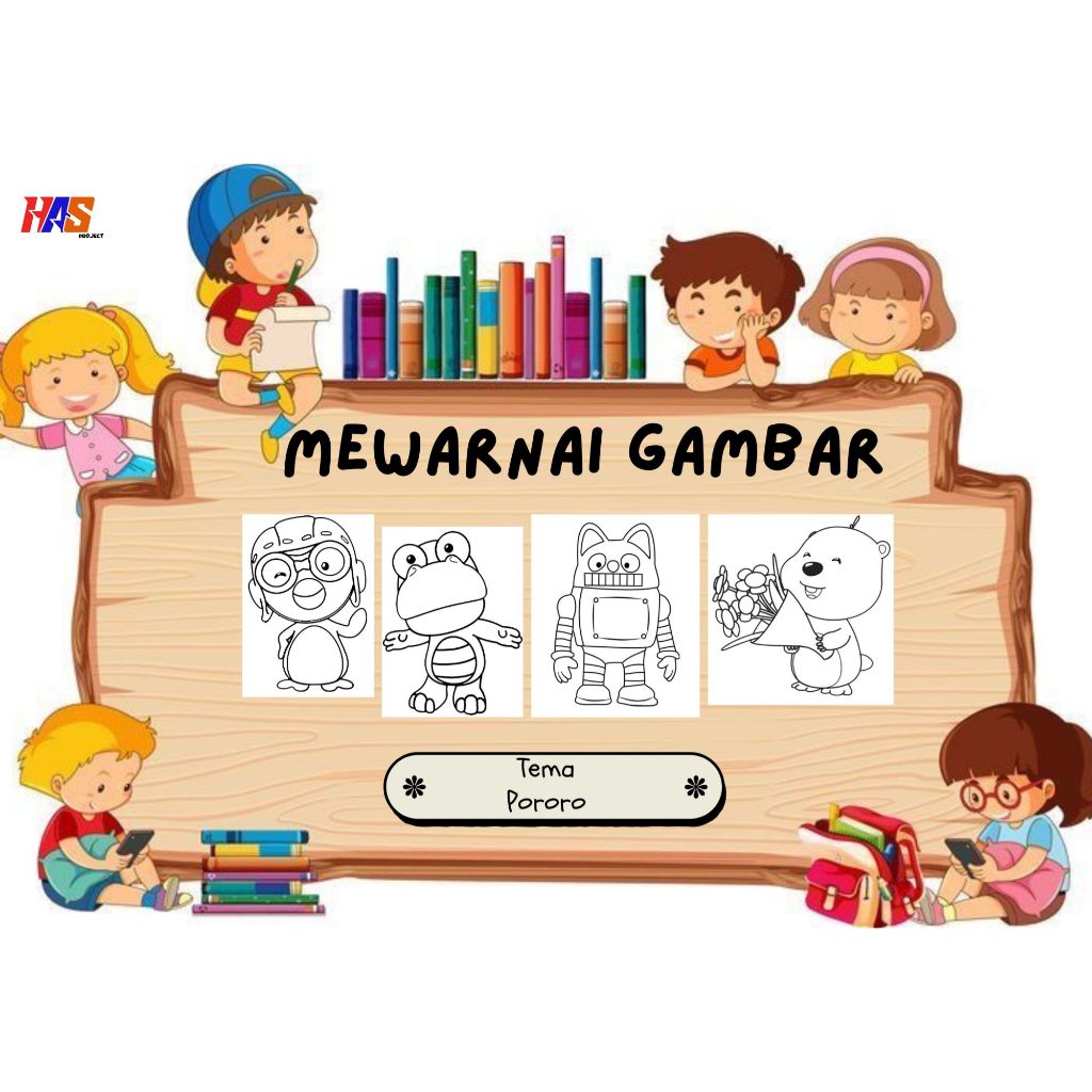 

Kertas Mewarnai Anak Tema Pororo 50 Lembar | Printable Coloring Page Usia 4-6 Tahun TK PAUD