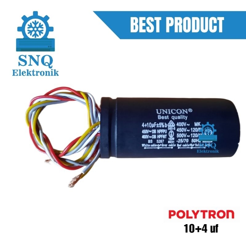 Capasitor mesin cuci POLYTRON dua tabung - Kapasitor mesin cuci 2 tabung POLYTRON 7 kg, 9 kg, 10 kg,