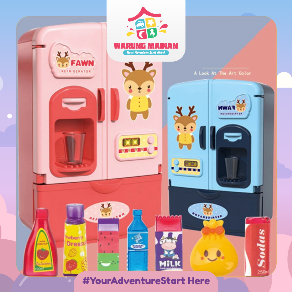 [WARUNGMAINAN] [WM201] Mainan kulkas mini anak, pretend play kulkas pendingin refirgerator anak