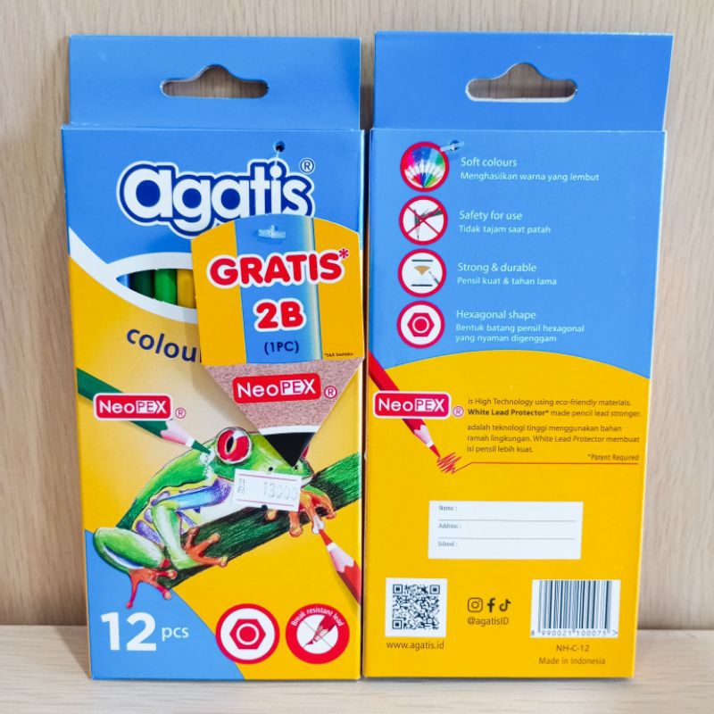 

(1PCS) PENSIL WARNA 12W AGATIS PANJANG