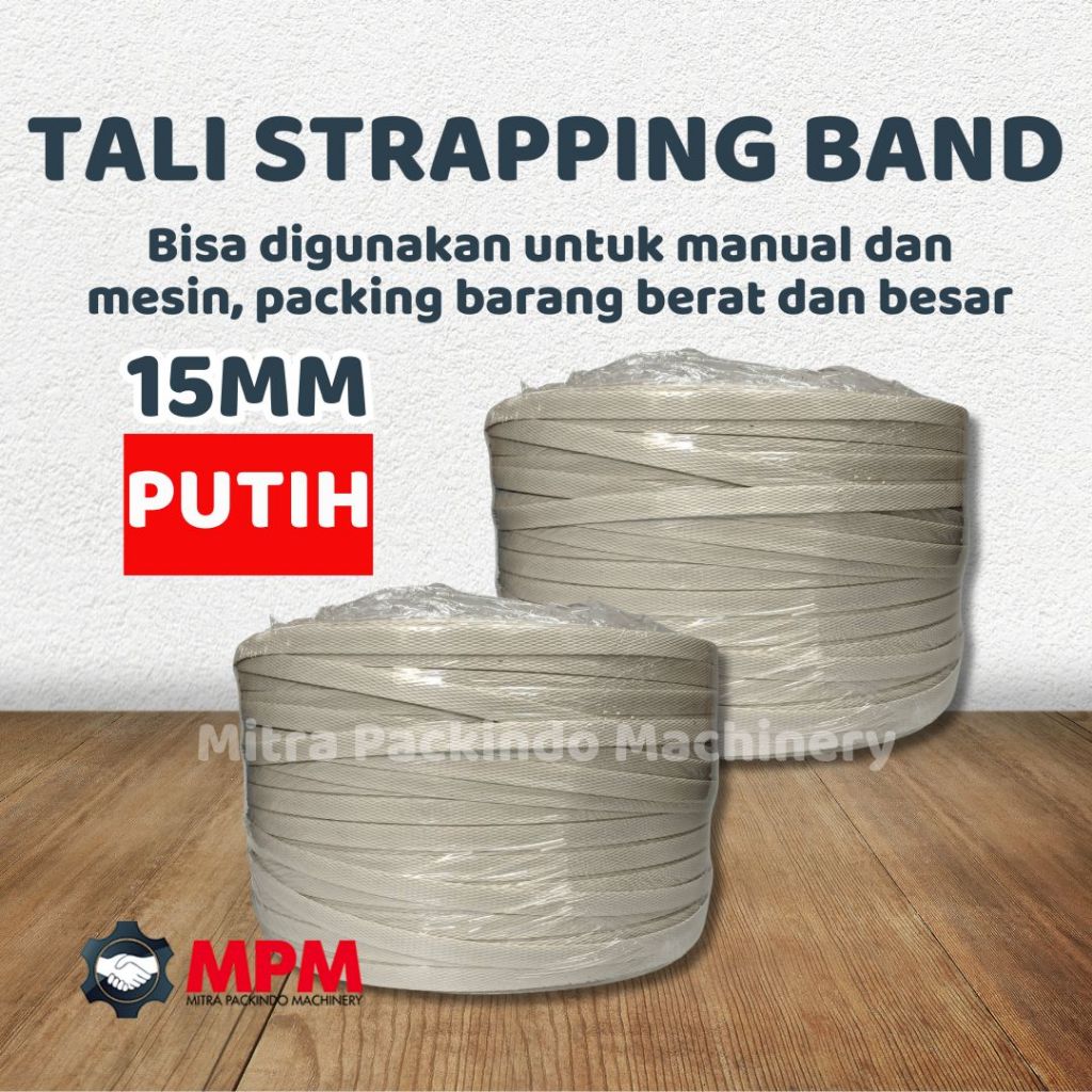 

Tali Strapping Band 15 mm / Tali Packing Putih / Tali Klem 15mm