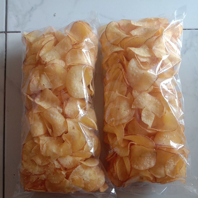 

KRIPIK SINGKONG KUNING KEMASAN 250g DI JAMIN NAGIH RENYAH &GURIH 100%Original