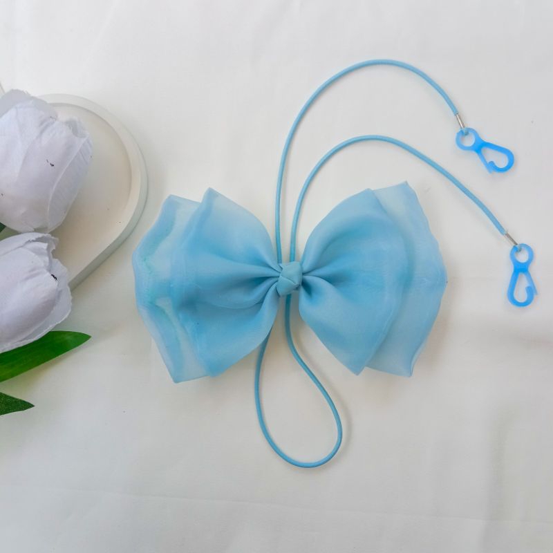 strap masker hijab-strap pita-konektor masker hijab-konektor pita besar Korea style