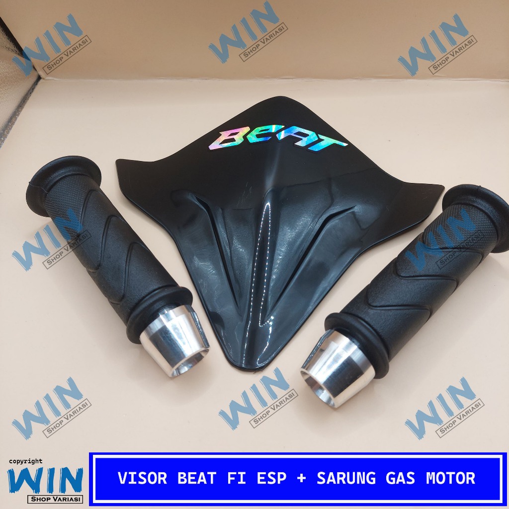visor honda beat + sarung gas motor beat 1set jalu chrom untuk visor  beat fi esp 2016-2022 visor be