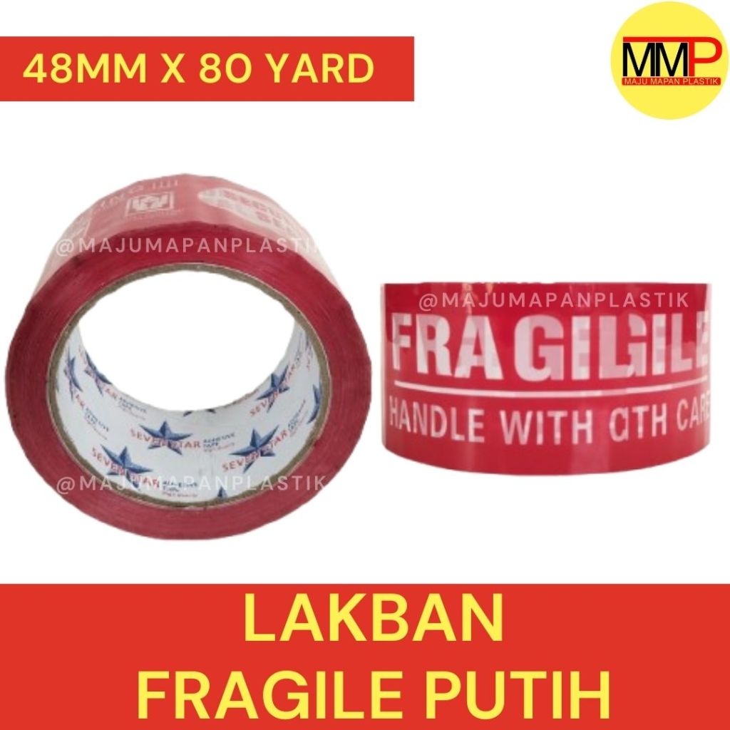 

[TERMURAH]Lakban OPP Tape / Lakban Fragile Merah Putih 80 Yard / Lakban Jangan Dibanting Mudah Pecah
