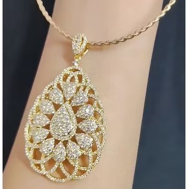 xuping88 liontin labu sultan,choker keriting anti hitam elegan lapis emas titanium bronze 24k