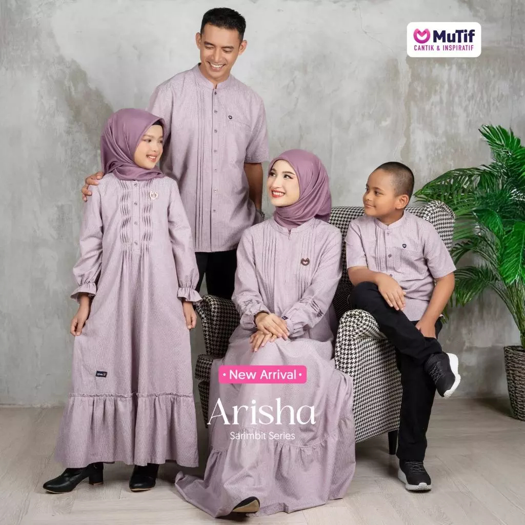 Mutif - Sarimbit Arisha Arshan | Sarimbit Ungu Lavender | Set Keluarga Lavender | Baju Couple Lavend