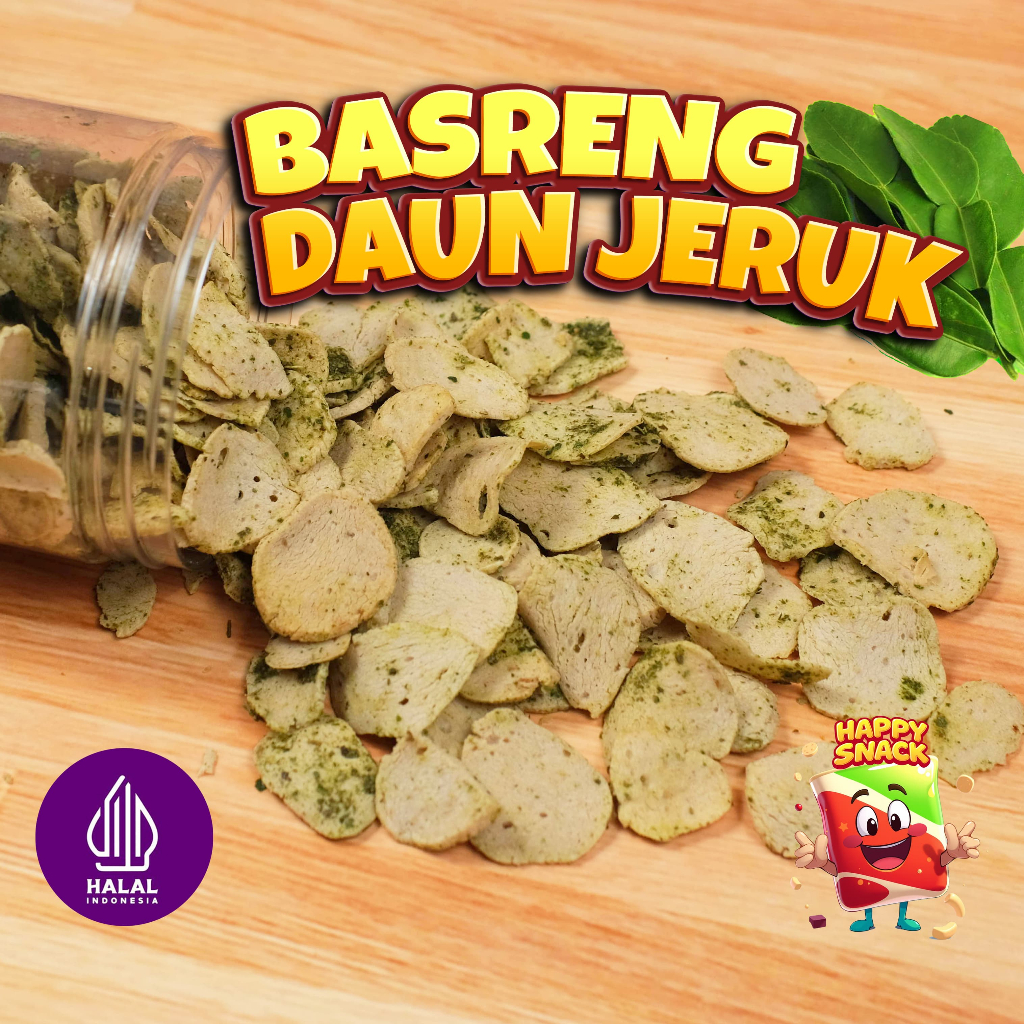 

Basreng ori daun jeruk Happy Snack 500gram cemilan asin gurih renyah keripik koin