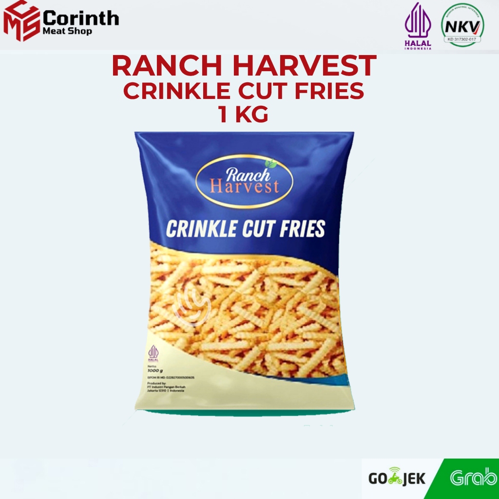 

RANCH HARVEST CRINKLE FROZEN FRENCH FRIES 1KG / KENTANG GORENG BEKU 100 % Dijamin HALAL Berkualitas