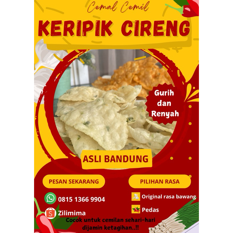

Keripik Cireng Rasa Bawang asli Bandung - Cemal Cemils