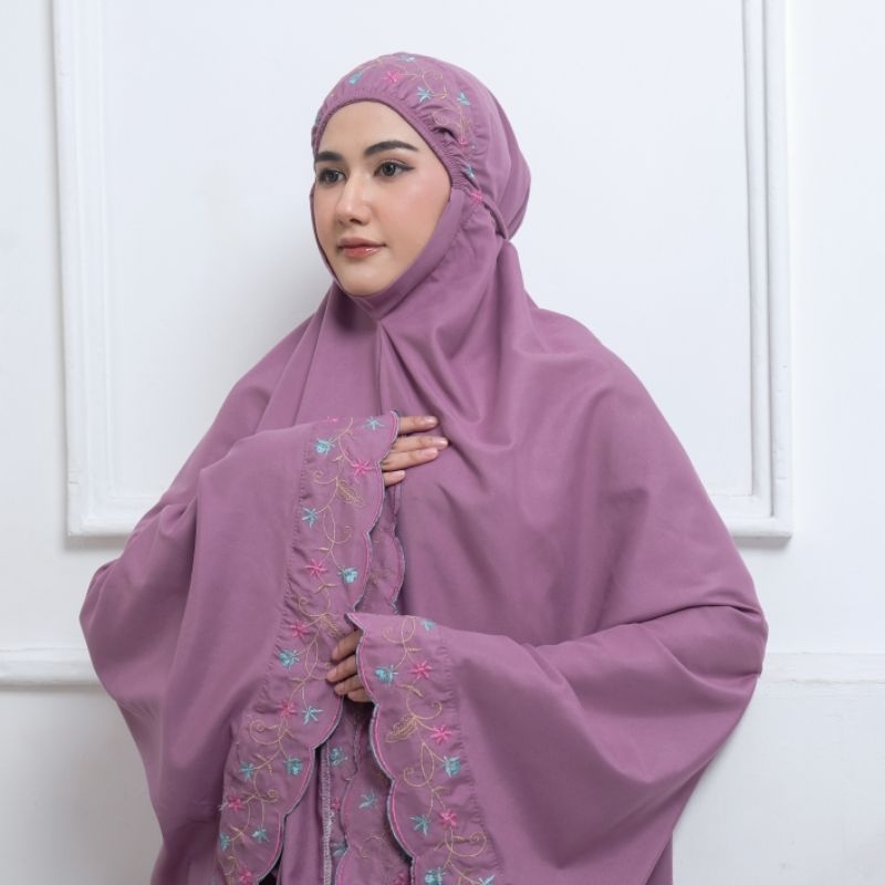 hasnashop - mukena dewasa model siti khodijah katun premium full bordir terbaru 2025