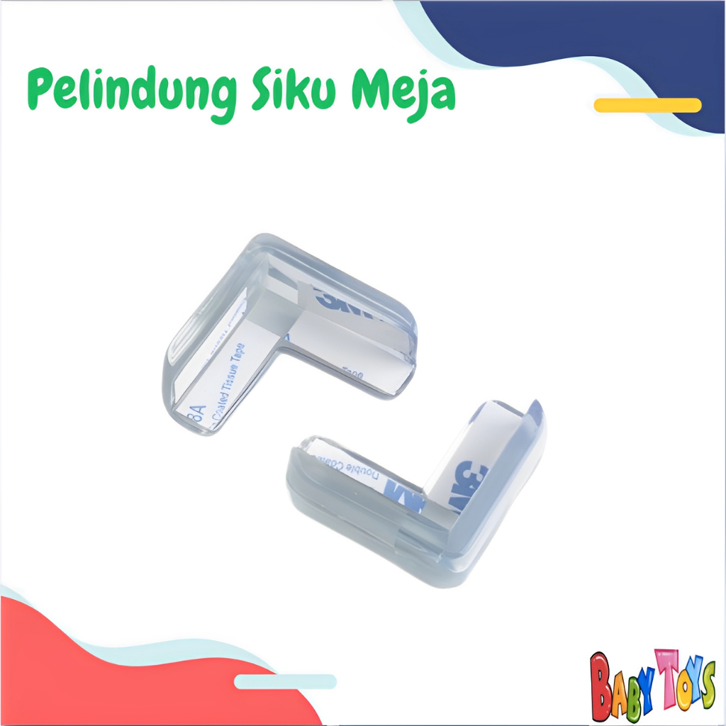 BabyToys Pelindung siku meja silikon sudut / karet pelindung siku meja anak bayi pengaman furniture