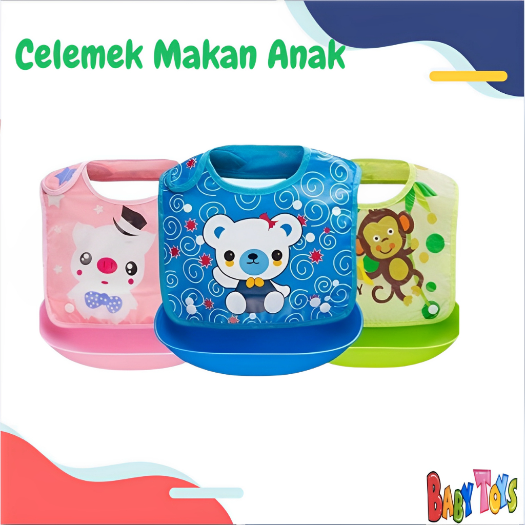 BabyToys Slabber Bayi Slabber Tatak Iler  Bayi Tatak Iler Celemek Anak Bayi Peralatan Makan Anak