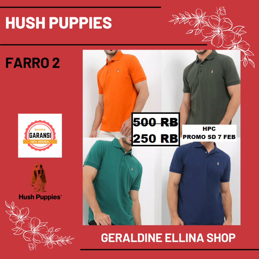 Kaos hush puppies pria laki laki men original sale seri FARRO 2