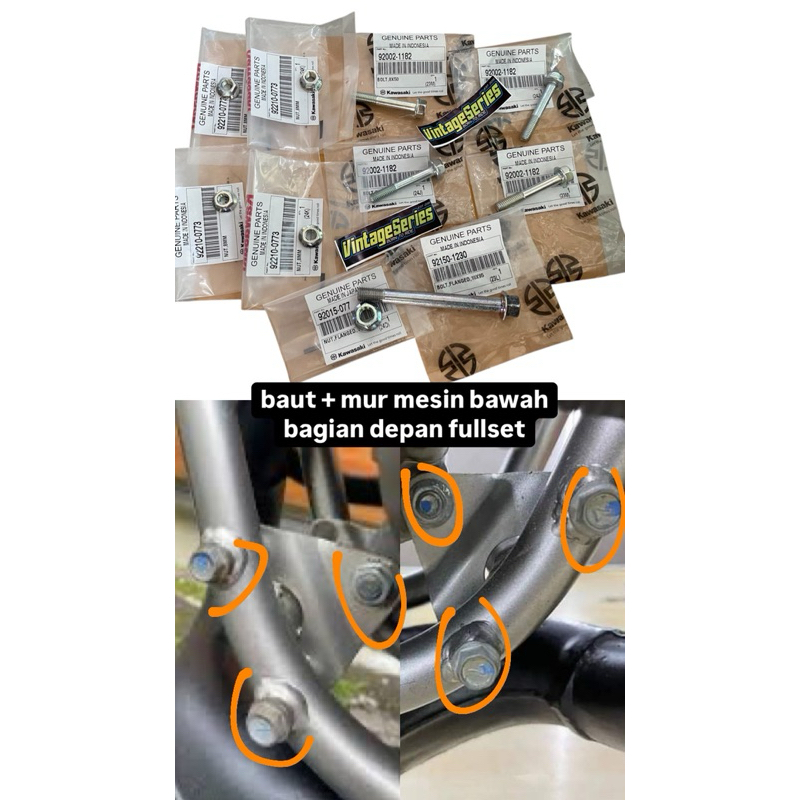 BAUT GANTUNGAN MESIN DEPAN BAGIAN BAWAH NINJA R SS BAUT RANGKA DEPAN BAGIAN BAWAH NINJA R SS KGP
